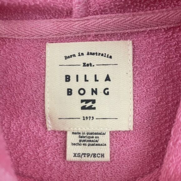 Billabong Girls Pink Cropped Hoodie XS 6 “Love Is All” NWT - Picture 2 of 10